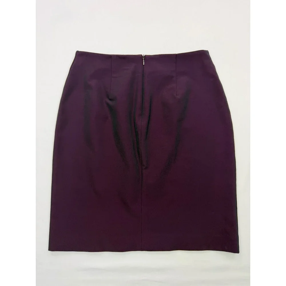 Vintage Bebe Iridescent Purple High Rise‎ Mini Pencil Skirt Y2K Thigh Slit 2P